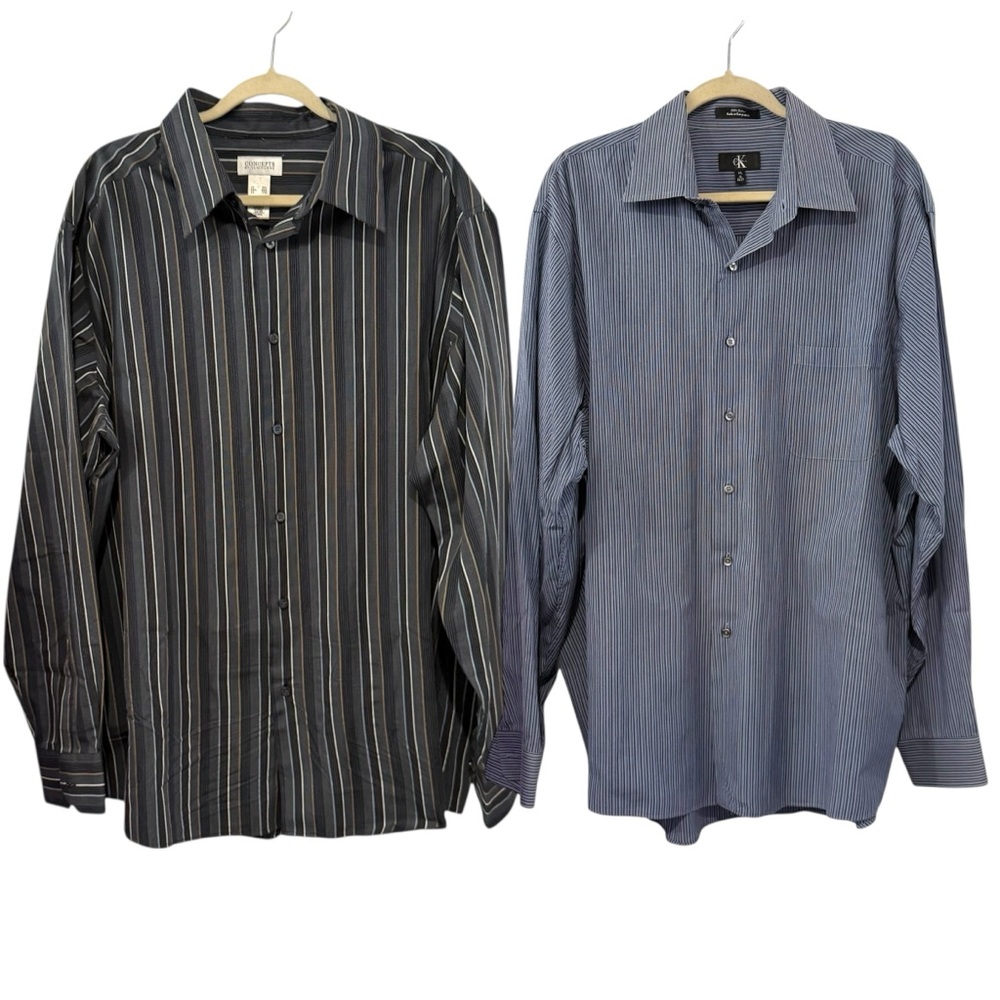 Bundle of 2 Men’s XXL Long Sleeve Button Down Shirts – Calvin Klein & Concepts